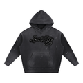 Vintage Washed Frayed Fleece Hoodie