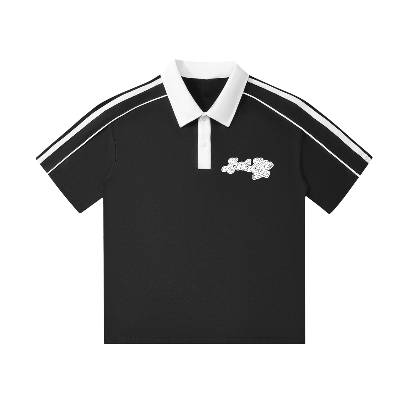 Contrast Collar Short-Sleeve Polo Shirt
