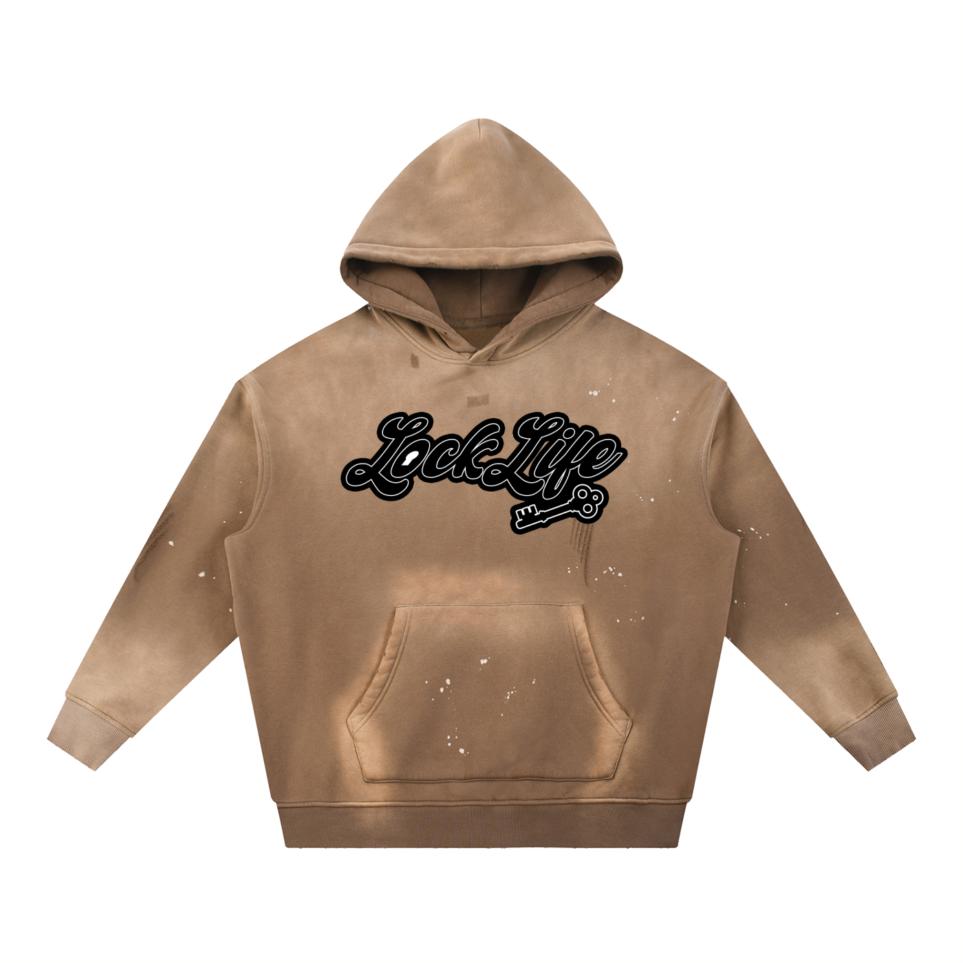 Vintage Washed Frayed Fleece Hoodie