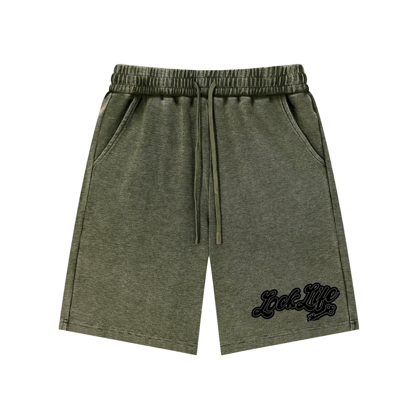 Mineral Wash Waffle Knit Shorts